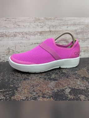 Womens OOFOS OOmg Recovery Shoes Sz 8 39 Pink Used VGC